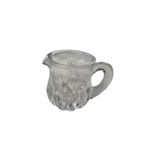 Vintage‎ Clear Glass Individual Creamer with Textured Pattern – Unbranded - Picture 1 of 6